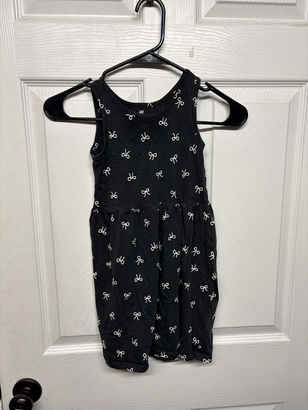 HM Dress Size 6X/7 Black White Bows Cotton Tank Sundress